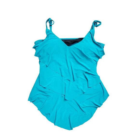 Magicsuit Other - MagicSuit by MiracleSuit Rita Tankini Tiered Ruffle Teal Top, Women's Size 8